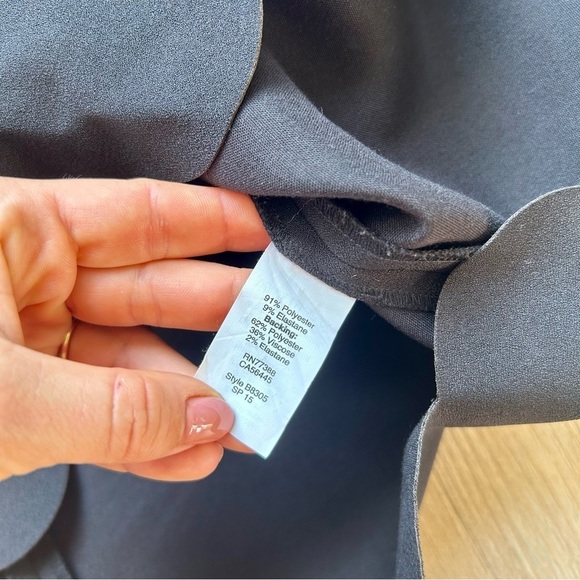 J. Crew Scallop Hem Black & White Sleeveless Formal Dress - Picture 5 of 8